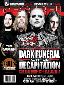 Dark Funeral graces cover of “The Decibel Magazine Tour 2023” issue, alongside Cattle Decapitation, 200 Stab Wounds, Blackbraid