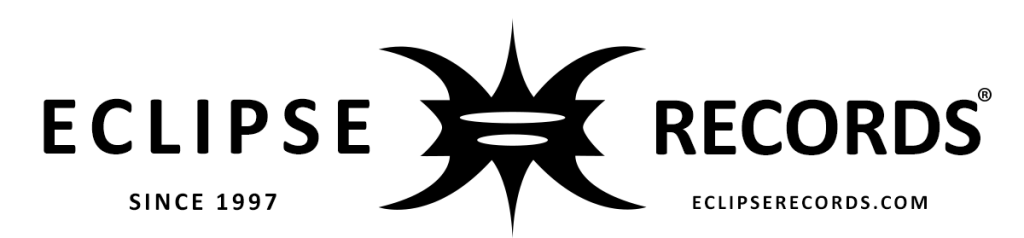 Eclipse Records logo featuring a symmetrical black tribal sun design between the words “Eclipse” and “Records” in bold, all-caps lettering. Below it reads “Since 1997” on the left and “eclipserecords.com” on the right in smaller type.