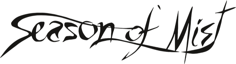 Season of Mist record label logo in black, with stylized cursive typography on a transparent background.