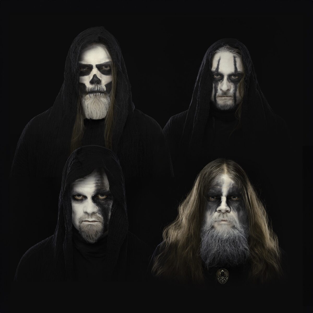 The Ghoulstars Interview featuring the Finnish horror punk metal band in corpse paint against a black background