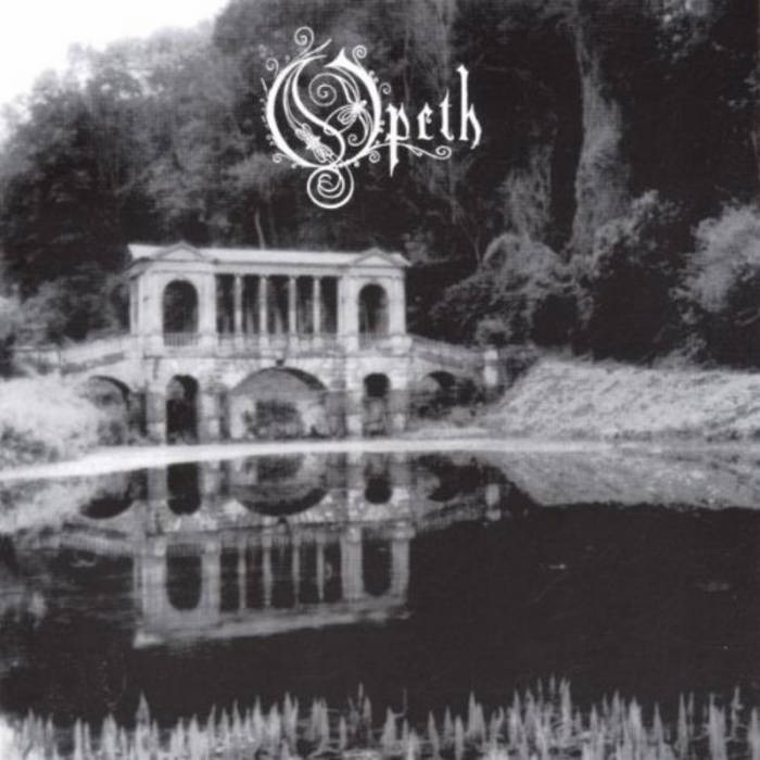Opeth Morningrise album cover featuring two vivid purple orchid flowers against a black background.