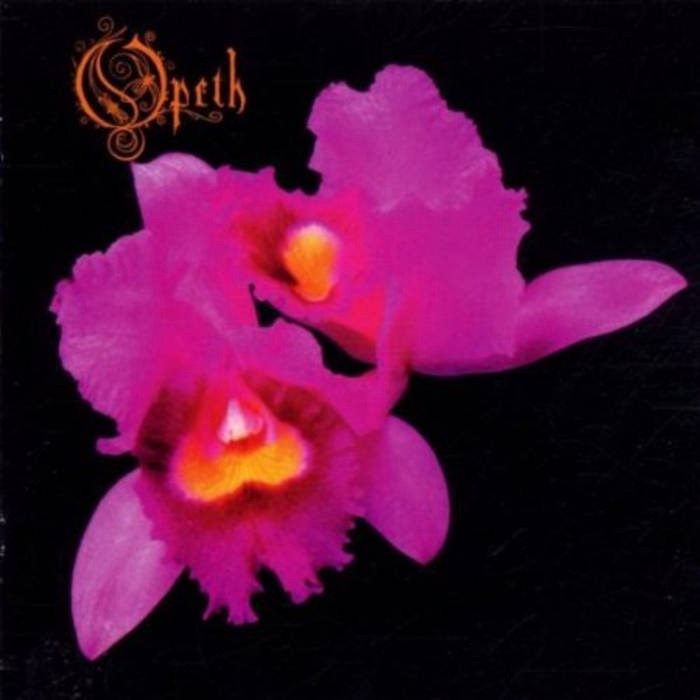 Opeth Orchid album cover featuring a black-and-white photograph of a classical stone bridge reflected in still water.