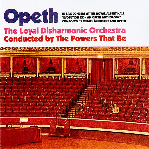 Opeth In Live Concert at the Royal Albert Hall album cover featuring the empty Royal Albert Hall auditorium with vintage typography.