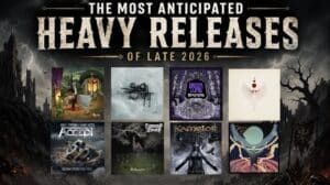 Featured collage for Metal Lair’s “The Most Anticipated Heavy Releases of Late 2026” showcasing upcoming album covers from Anthrax, Loathe, Green Lung, The Ocean, Accept, Fuming Mouth, Kamelot, and Green Carnation.