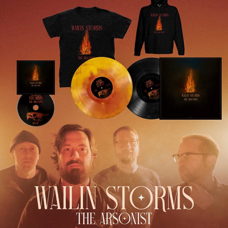 Wailin’ Storms The Arsonist album merchandise featuring vinyl editions, CD, T-shirt, hoodie and official artwork.