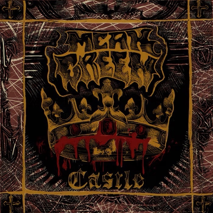 Mean Green Castle album artwork featuring a dark crown with red blood-like details against an ornate black background