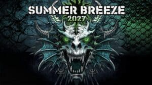 Summer Breeze 2027 lineup poster featuring Electric Callboy, Edguy, Children Of Bodom, HammerFall and the Legends & Orchestra anniversary show.