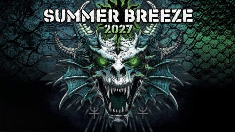 Summer Breeze 2027 lineup poster featuring Electric Callboy, Edguy, Children Of Bodom, HammerFall and the Legends & Orchestra anniversary show.
