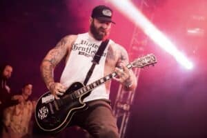 Andy Williams Every Time I Die guitarist performing live onstage