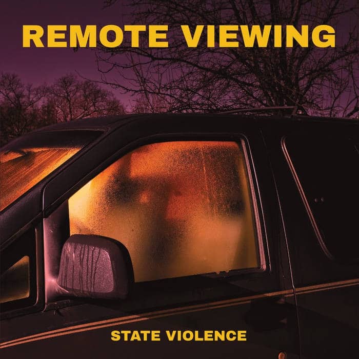 Remote Viewing State Violence album artwork for “Retrain as a Swan,” featuring a dark vehicle with fogged orange windows beneath bare trees