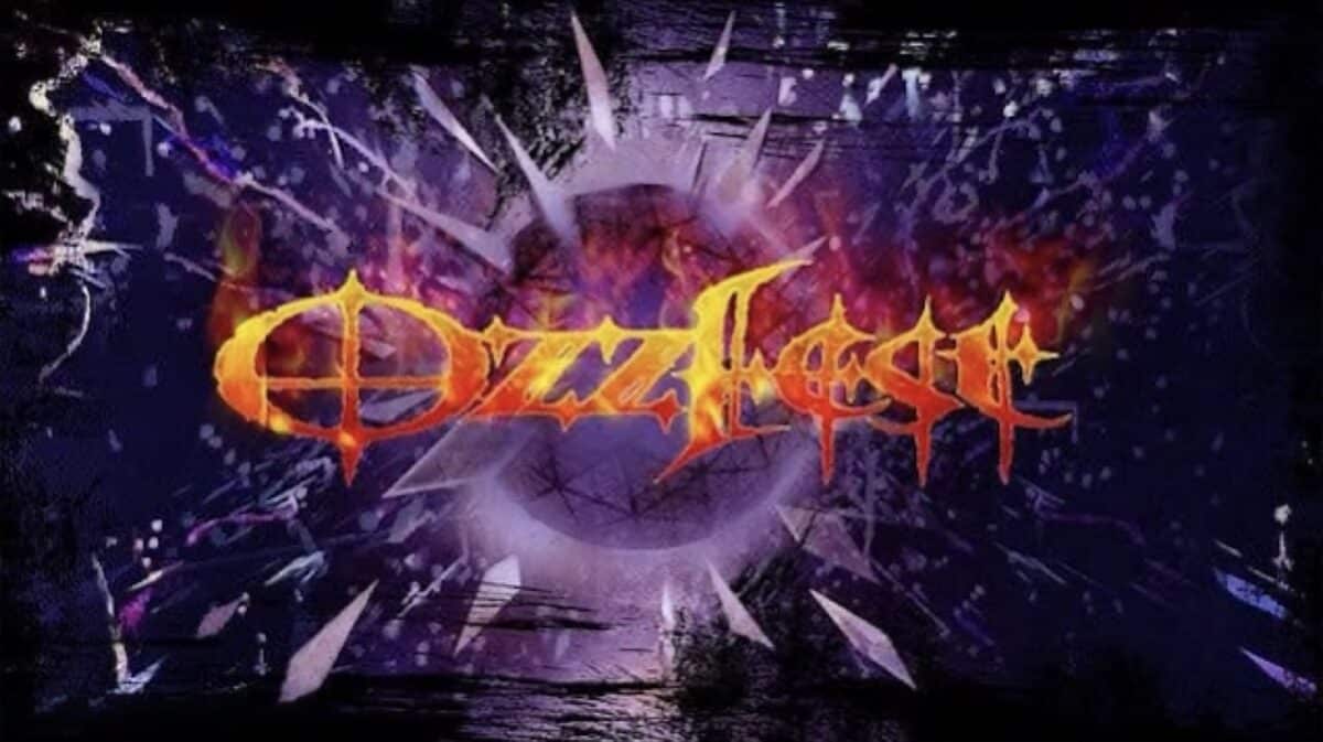 Ozzfest 2027 logo over a dark purple heavy metal festival backdrop