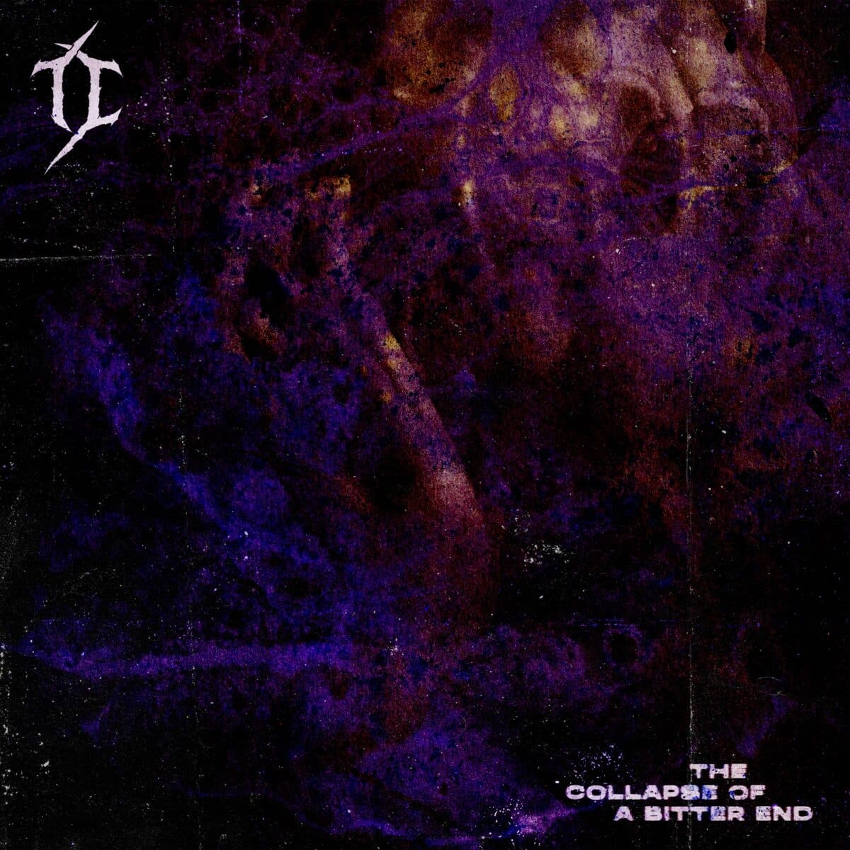 The Cartographer The Collapse of a Bitter End album cover with dark purple and black abstract artwork