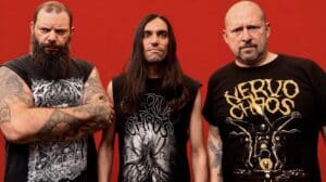 NervoChaos Lorde dos Mortos band photo featuring the Brazilian death metal trio