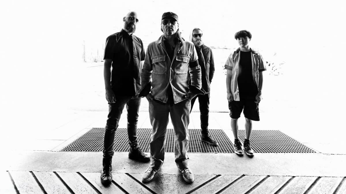 The Konsent K4 Animated Music Video – black-and-white promotional photograph of the four members of progressive metal band The Konsent.