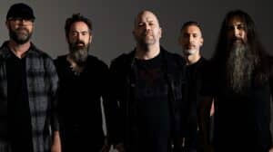 Finger Eleven Last Night on Earth promotional band photo featuring all five members ahead of the deluxe album release.