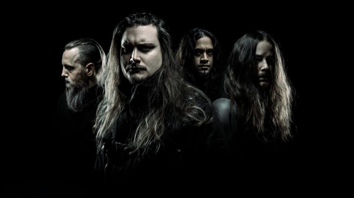 Orbit Culture Death Above Life Deluxe Edition promotional photo featuring the four Swedish metal band members against a black background.