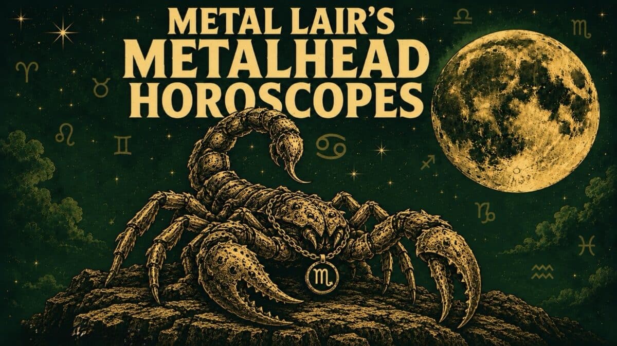 Metalhead Horoscope original artwork by Metal Lair. Scorpio season.