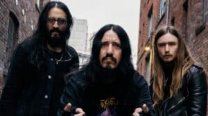 Art of Shock band photo featuring Art Geezar, Adrian Geezar and Brice Snyder for the Metal Lair Art of Shock interview.