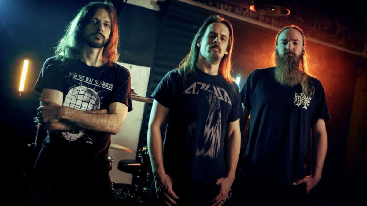 Void Sector Zero band featuring Christian Muenzner, Alex Weber and Gabe Seeber promoting Extraterrestrial Disassembly