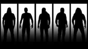 Meshuggah 2027 North American tour band photo featuring five members silhouetted against illuminated white panels.